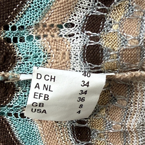 Missoni sz 4 Chevron Patterned Wrap Top - Teal and Brown made in Italy Y2K VGUC - Picture 7 of 7